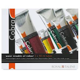 Cobra Artist Water Mixable Oil Paint - Starter Set of 5, front of the packaging