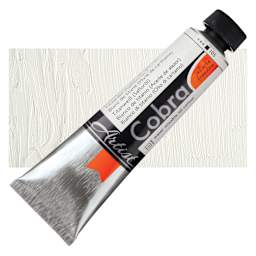 Cobra Artist Water Mixable Oil Paint - Titanium White, Safflower Oil, 40 ml tube and swatch