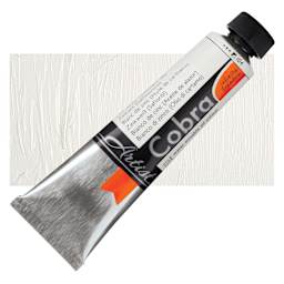 Royal Talens Cobra Water Mixable Oil Paint - Zinc White, 40 ml tube and swatch