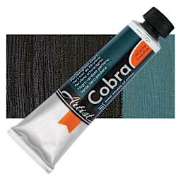 Cobra Artist Water Mixable Oil Paint - Perylene Green Black, 40 ml tube and swatch