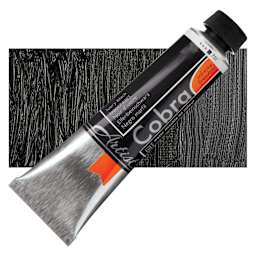Royal Talens Cobra Water Mixable Oil Paint - Ivory Black, 40 ml tube and swatch