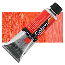 Cobra Artist Water Mixable Oil Paint - Cadmium Red Light, 150 ml tube and swatch