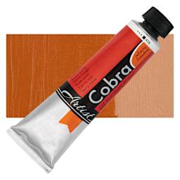 Cobra Artist Water Mixable Oil Paint - Red Earth, 40 ml tube and swatch