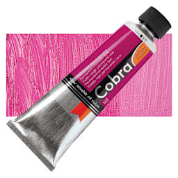 Royal Talens Cobra Water Mixable Oil Paint - Permanent Red Violet Light, 150 ml tube and swatch