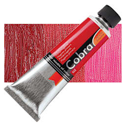 Royal Talens Cobra Water Mixable Oil Paint - Primary Magenta, 150 ml tube and swatch