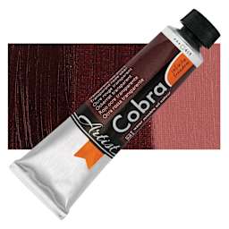 Cobra Artist Water Mixable Oil Paint - Transparent Red Ochre, 40 ml tube and swatch