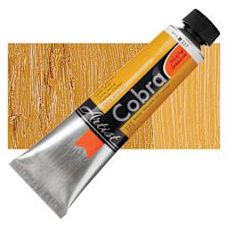 Royal Talens Cobra Water Mixable Oil Paint - Yellow Ochre, 40 ml tube and swatch