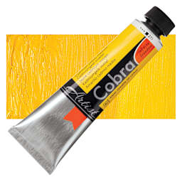 Royal Talens Cobra Water Mixable Oil Paint - Cadmium Yellow Medium, 40 ml tube and swatch