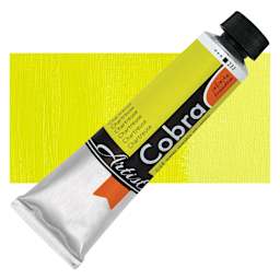 Cobra Artist Water Mixable Oil Paint - Chartreuse, 40 ml tube and swatch