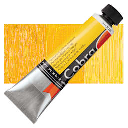 Royal Talens Cobra Water Mixable Oil Paint - Permanent Yellow Medium, 40 ml tube and swatch