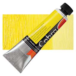 Royal Talens Cobra Water Mixable Oil Paint - Permanent Lemon Yellow, 40 ml tube and swatch
