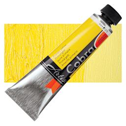 Royal Talens Cobra Water Mixable Oil Paint - Primary Yellow, 40 ml tube and swatch