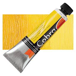 Royal Talens Cobra Water Mixable Oil Paint - Transparent Yellow Medium, 40 ml tube and swatch