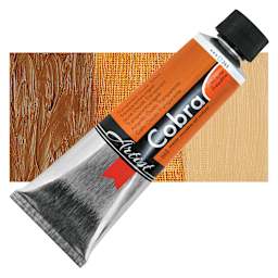 Cobra Artist Water Mixable Oil Paint - Transparent Oxide Yellow, 150 ml tube and swatch
