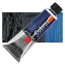 Cobra Artist Water Mixable Oil Paint - Prussian Blue, 150 ml tube and swatch
