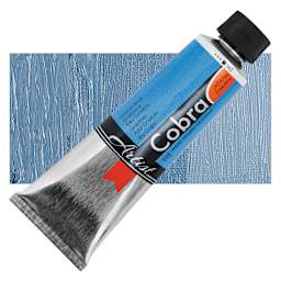 Cobra Artist Water Mixable Oil Paint - Greyish Blue, 150 ml tube and swatch