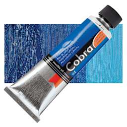 Royal Talens Cobra Water Mixable Oil Paint - Cobalt Blue Ultramarine, 150 ml tube and swatch