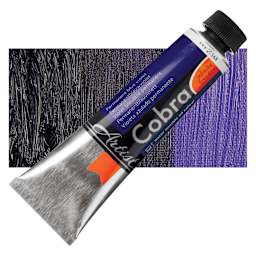 Royal Talens Cobra Water Mixable Oil Paint - Permanent Blue Violet, 40 ml tube and swatch