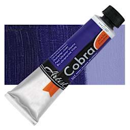 Cobra Artist Water Mixable Oil Paint - Ultramarine Violet, 40 ml tube and swatch