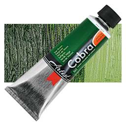 Cobra Artist Water Mixable Oil Paint - Sap Green, 150 ml tube and swatch