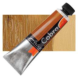 Royal Talens Cobra Water Mixable Oil Paint - Raw Sienna, 40 ml tube and swatch