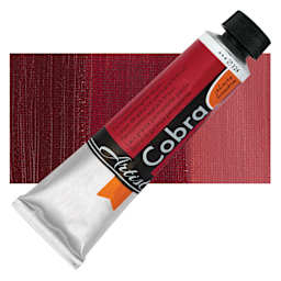 Cobra Artist Water Mixable Oil Paint - Permanent Madder Brown, 40 ml tube and swatch
