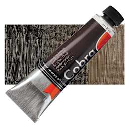 Royal Talens Cobra Water Mixable Oil Paint - Van Dyke Brown, 40 ml tube and swatch