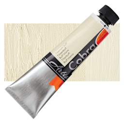 Royal Talens Cobra Water Mixable Oil Paint - Titanium Buff, 40 ml tube and swatch