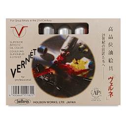 Holbein Vernét Superior Artists' Oil Colors - Front cover of 3 pc Sampler Set 