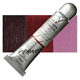 Holbein Vernét Superior Artists' Oil Paint - Alizarin Crimson, 20 ml tube  and swatch