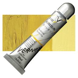 Holbein Vernét Superior Artists' Oil Paint - Aureolin, 20 ml tube and swatch
