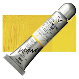 Holbein Vernét Superior Artists' Oil Paint - Cadmium Yellow, 20 ml tube and swatch