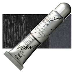 Holbein Vernét Superior Artists' Oil Paint - Lamp Black, 20 ml tube and swatch