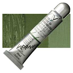 Holbein Vernét Superior Artists' Oil Paint - Oxide of Chromium, 20 ml tube and swatch