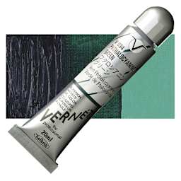 Holbein Vernét Superior Artists' Oil Paint - Pthalocyanine Green, 20 ml tube and swatch