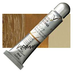 Holbein Vernét Superior Artists' Oil Paint - Raw Sienna, 20 ml tube and swatch