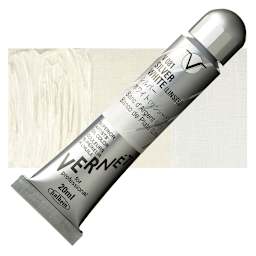 Holbein Vernét Superior Artists' Oil Paint - Silver White Flake (Linseed), 20 ml tube and swatch