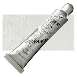 Holbein Vernét Superior Artists' Oil Paint - Titanium White, 50 ml tube and swatch