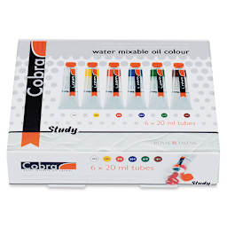 Royal Talens Cobra Water Mixable Oil Color Sets - Set of 6 colors, 20 ml tubes