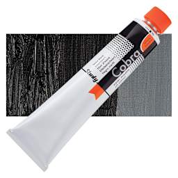 Royal Talens Cobra Study Water Mixable Oil Paint - Ivory Black, 200 ml tube and swatch