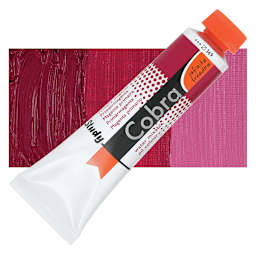 Royal Talens Cobra Study Water Mixable Oil Paint - Primary Magenta, 40 ml tube and swatch