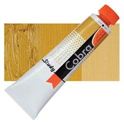 Royal Talens Cobra Study Water Mixable Oil Paint - Yellow Ochre, 40 ml tube and swatch