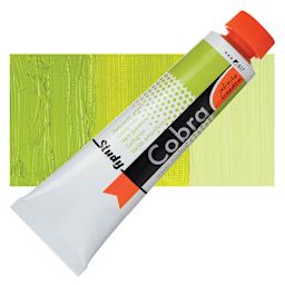 Royal Talens Cobra Study Water Mixable Oil Paint - Yellowish Green, 40 ml tube and swatch