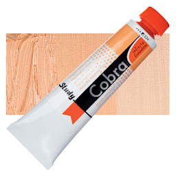 Royal Talens Cobra Study Water Mixable Oil Paint - Naples Yellow Red, 40 ml tube and swatch