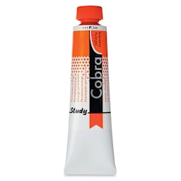 Royal Talens Cobra Study Water Mixable Oil Colors - Permanent Orange, 40 ml tube