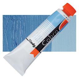 Royal Talens Cobra Study Water Mixable Oil Paint - King's Blue, 40 ml tube and swatch