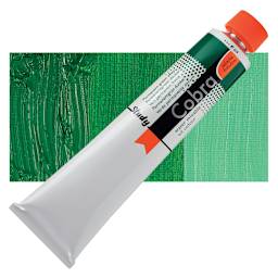 Royal Talens Cobra Study Water Mixable Oil Paint - Permanent Green Deep, 200 ml tube and swatch