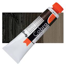 Royal Talens Cobra Study Water Mixable Oil Paint - Vandyke Brown, 40 ml tube and swatch