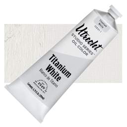 Utrecht Studio Series Oil Paint - Titanium White, 200 ml tube and swatch