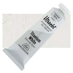 Utrecht Studio Series Oil Paint - Titanium White, 37 ml, Tube and swatch
